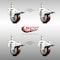 Service Caster 3 Inch 316SS Maroon Polyurethane Swivel 3/8 Inch Stem Caster Set Lock Brake SCC SS316TSTTL20S314-PPUB-MRN-381615-4 - alternate 3